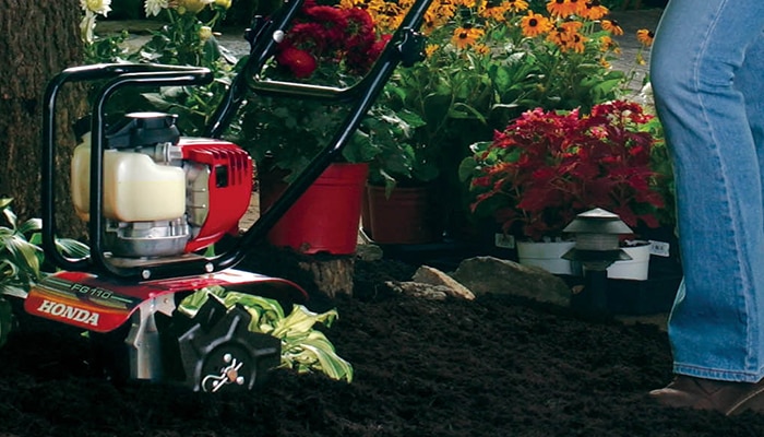 Honda garden tillers and mid-tine tillers are perfect for small and medium gardening jobs.