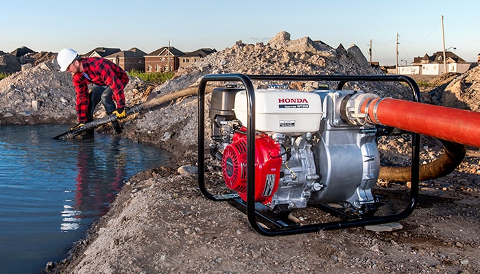Clean up with construction series pumps, able to remove water containing rocks and unwanted debris.
